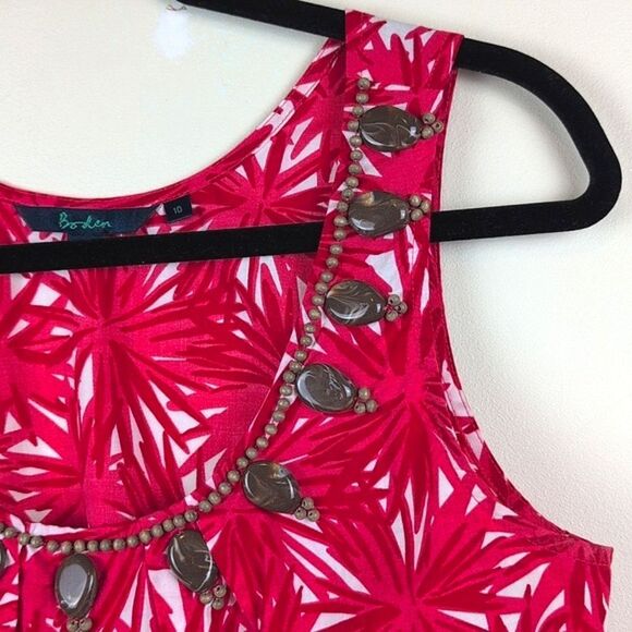 Boden Pink Floral Embellished Sleeveless Blouse Top Size 10 - Picture 3 of 9